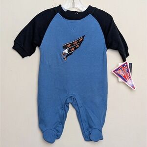 Vintage 90s Kid Athlete Baby Washington Capitals NHL One Piece Romper 0-3 Months